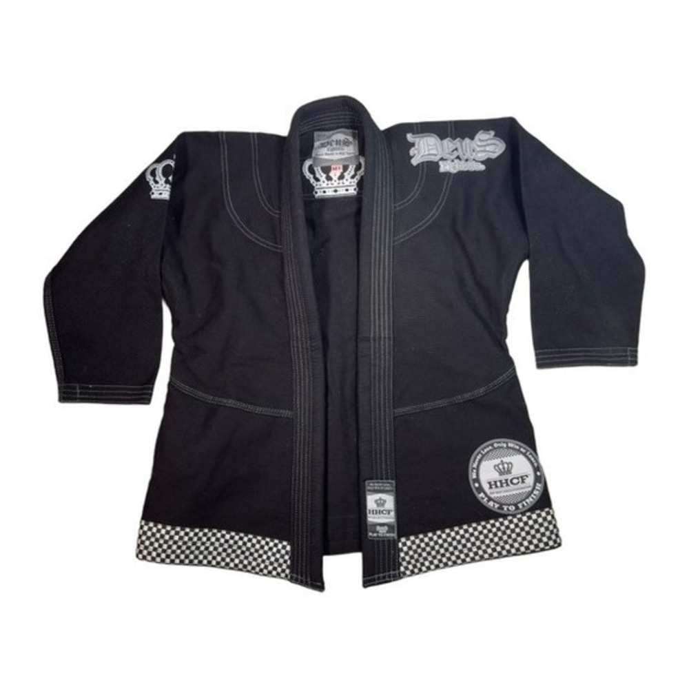 Deus Fight Co. Black Jiu Jitsu Gi Kimono M1 Crown Hip Hop Chess Federation Mens